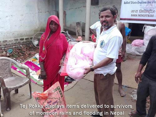 Tej Rokka delivers aid in Nepal